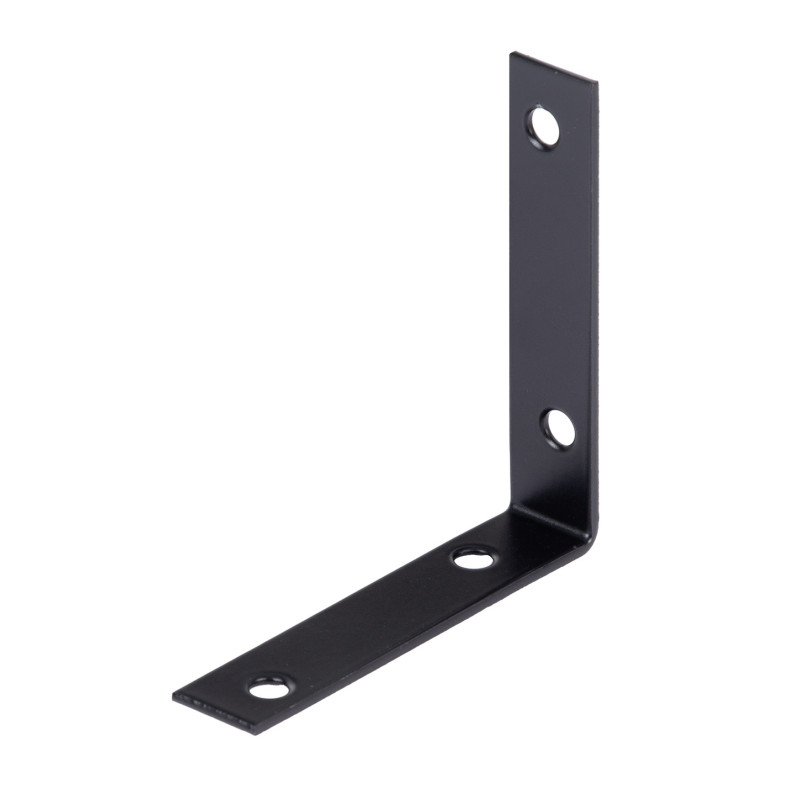Equerre de chaise en acier noire 75 x 75 x 16 mm ALBERTS