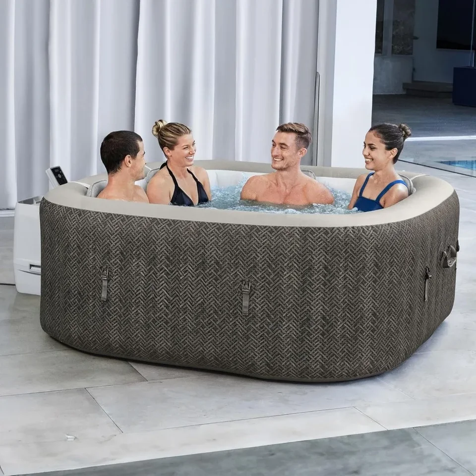 BESTWAY Lay-Z-Spa Cabo Hydrojet Square Inflatable Spa: 180 x 180 x 71 cm4-6 140 Airjet™4 Hydrojet™