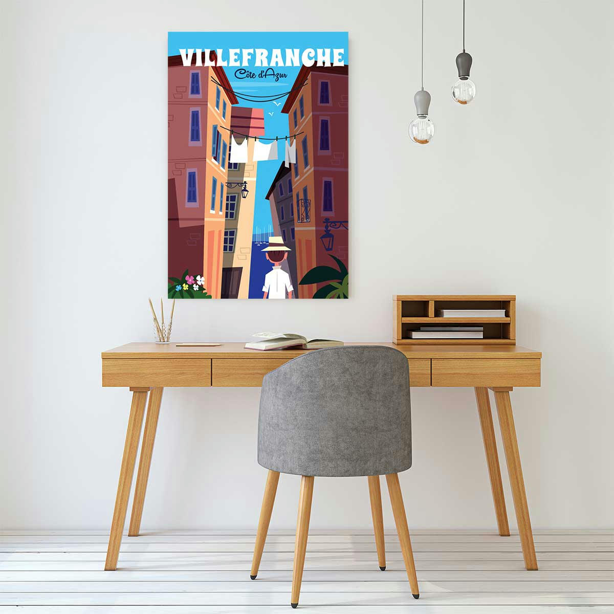 - Tableau villefranche sur mer imprimé sur toile 30x45cm