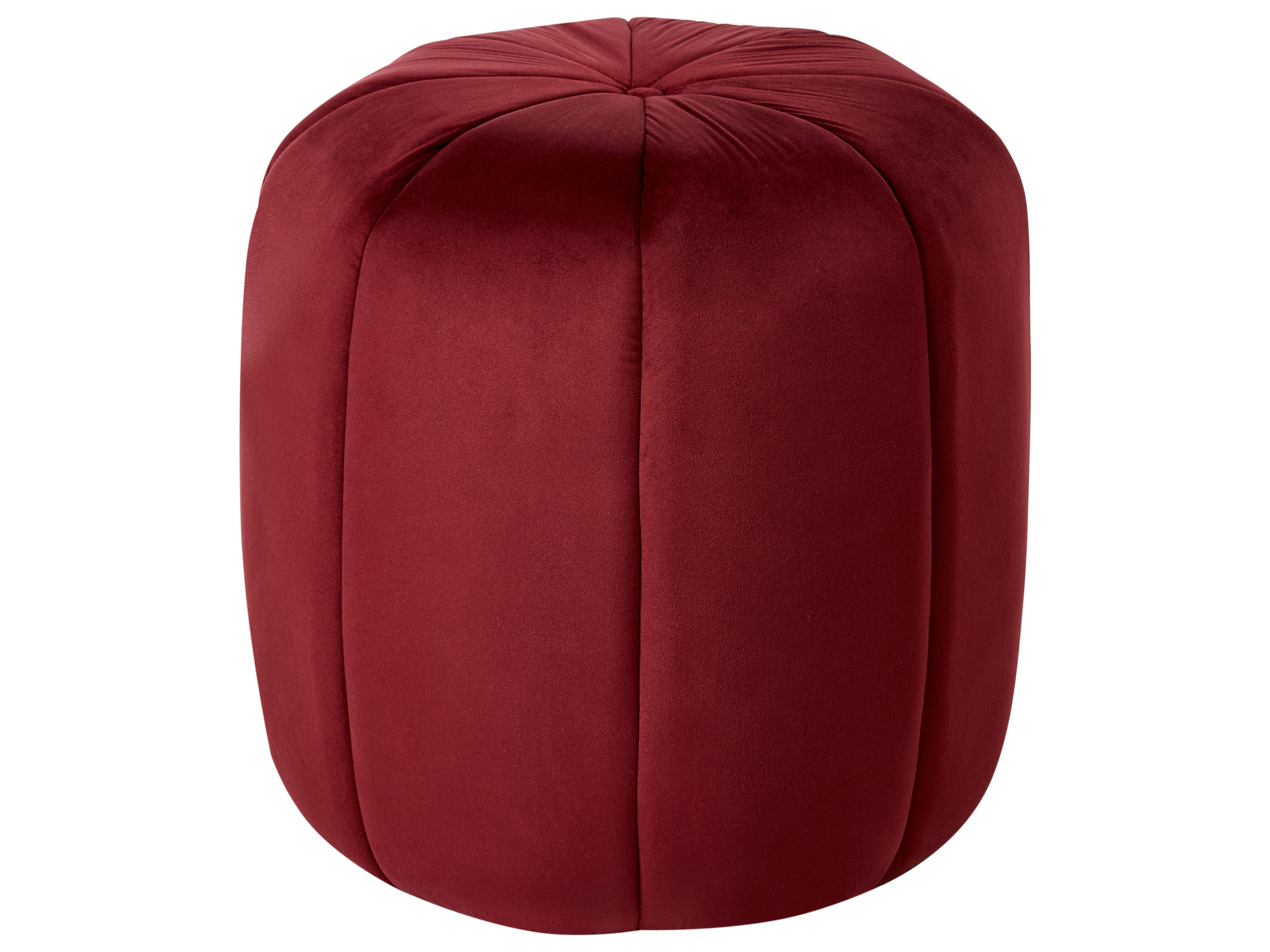 Pouffe SELBY Velvet Dark Red