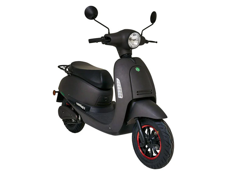 GreenStreet GreenStreet Elektro-Roller ?SEED?, mit Lithium-Ionen-Akku, Eco-Modus, 50 km Reichweite(schwarz/schwarz)