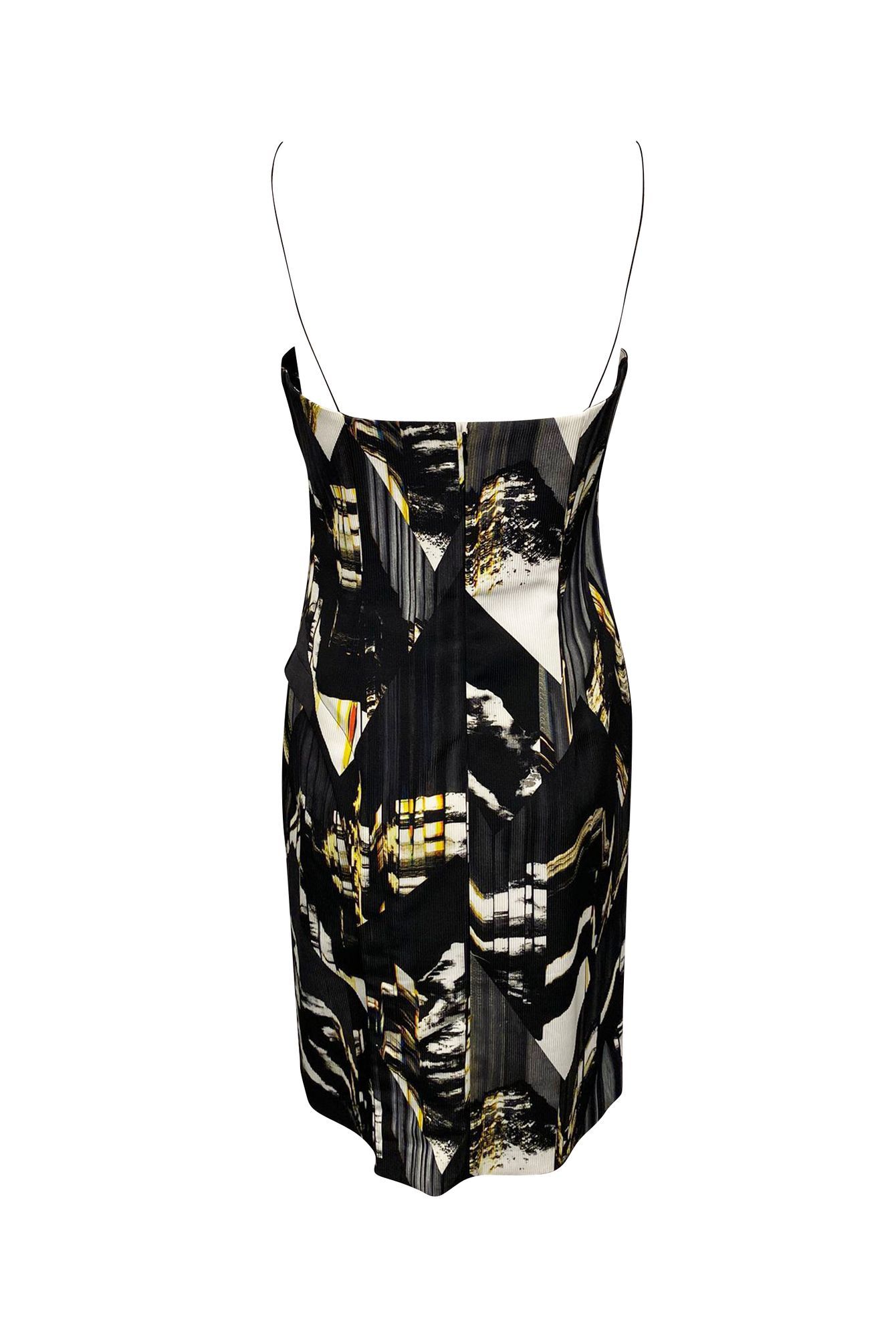 Kenzo Preloved Sweetheart Bodycon Dress in Multicolor Polyester
