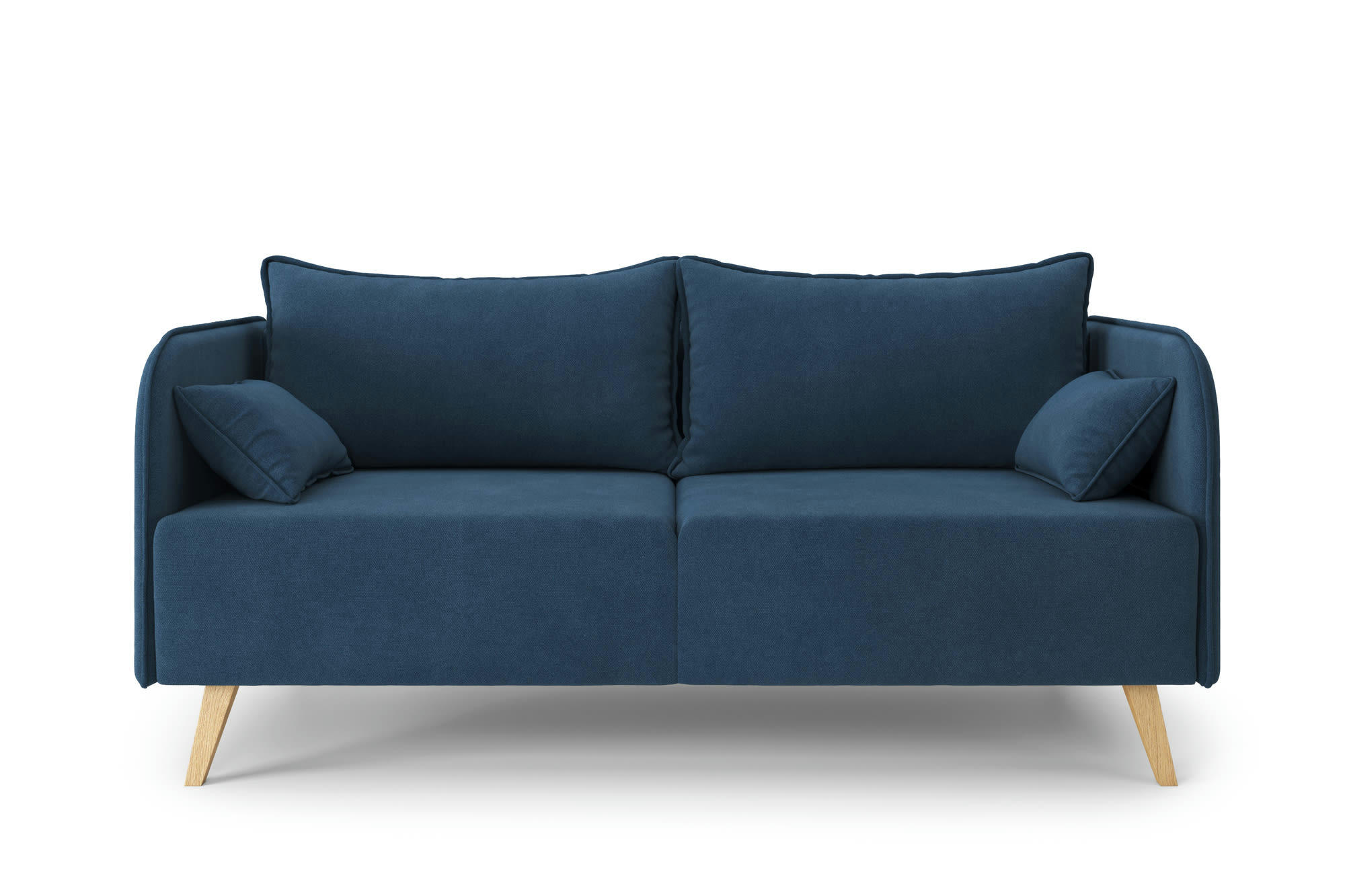 SARAH - Canapé droit en tissu 3 places bleu