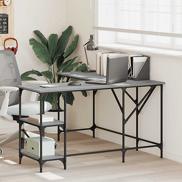 Bureau sonoma gris 139x139x75 cm bois d'ingénierie vidaXL