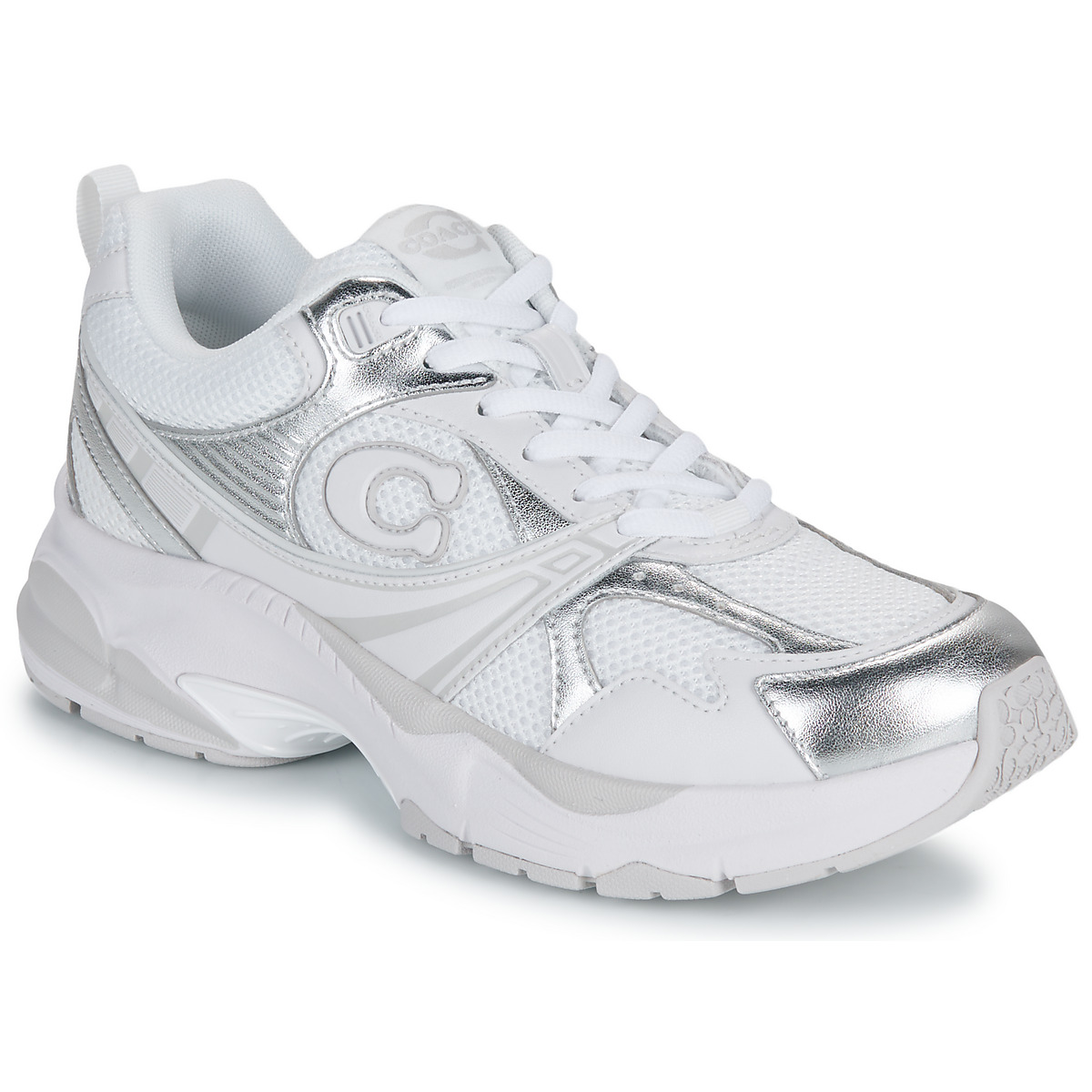 Coach - COACH MESH SNEAKER - White / Silver