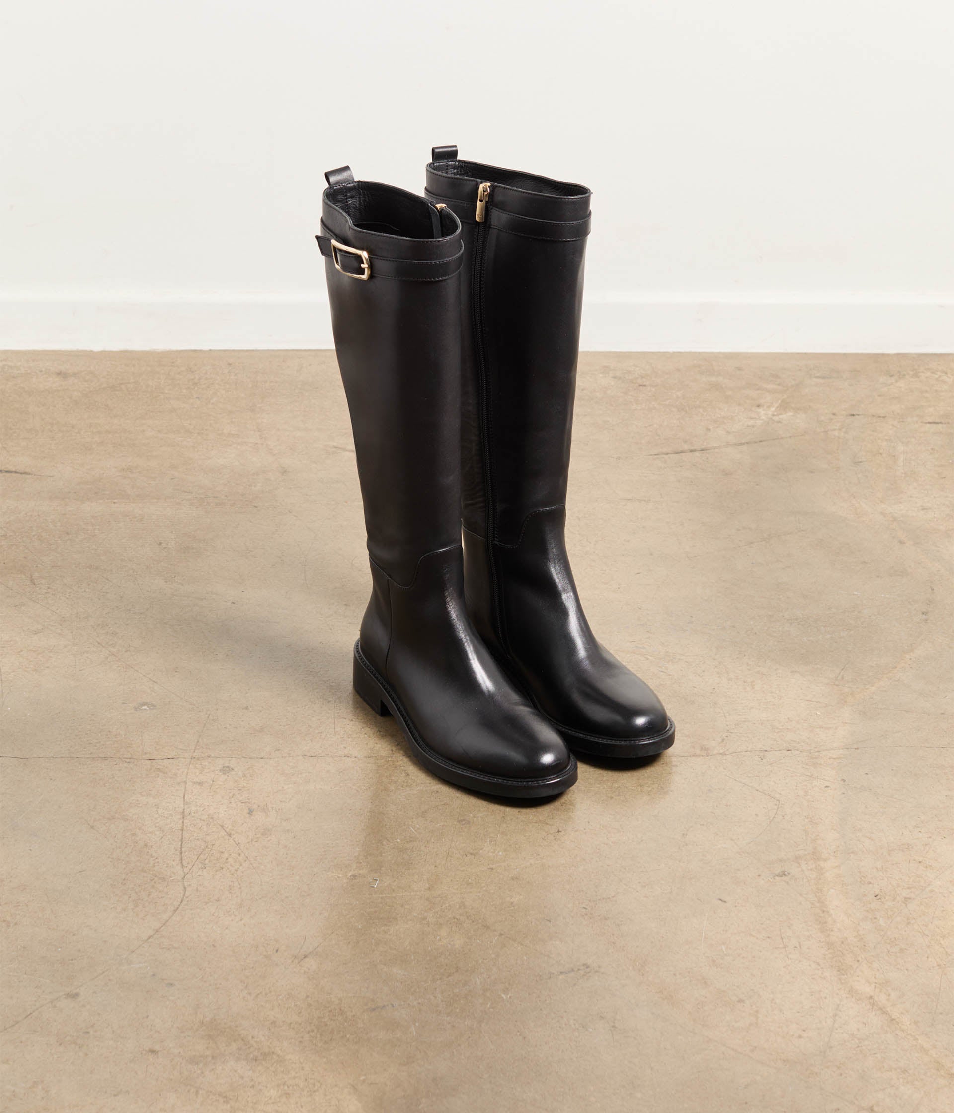 Bottes en cuir noir Tovah