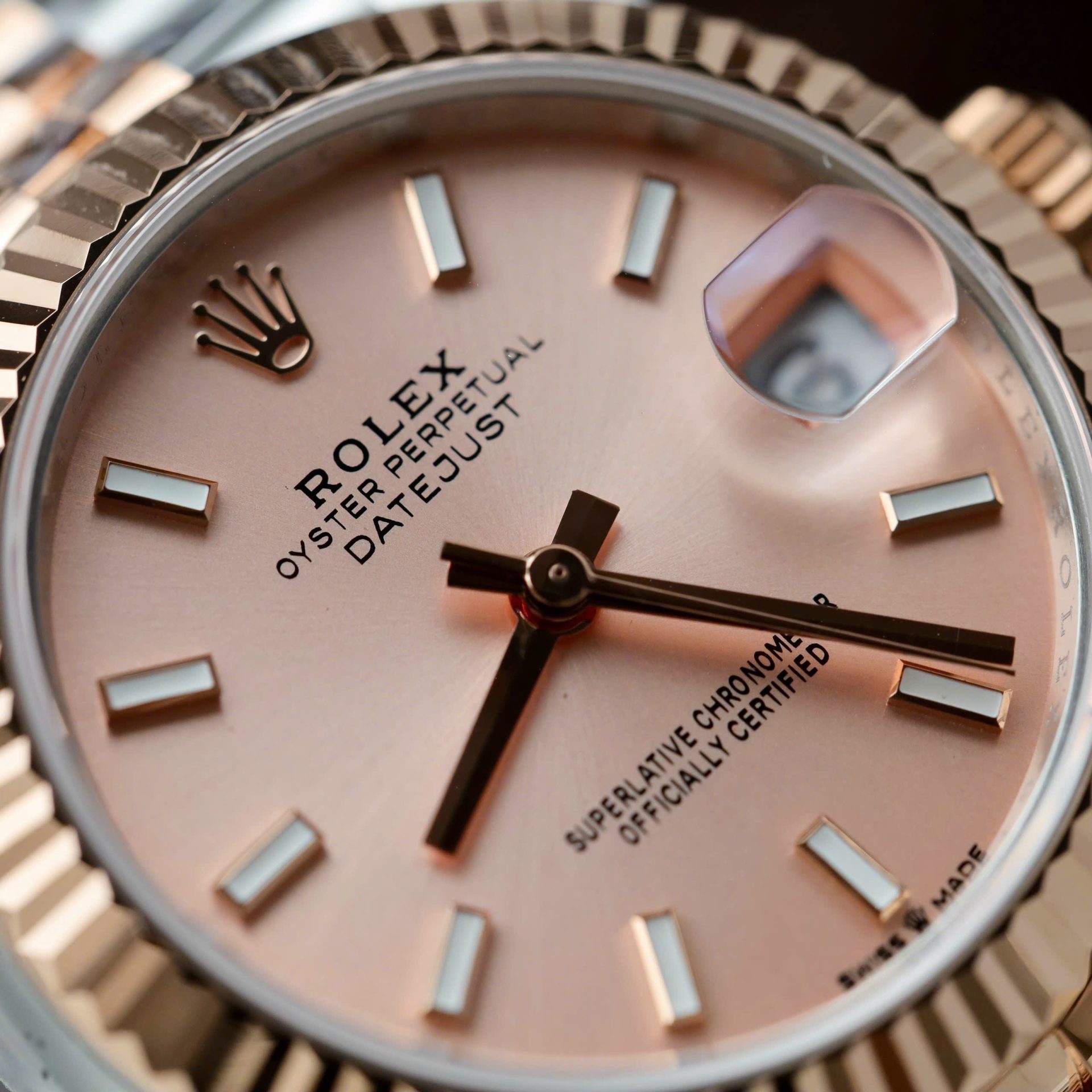 Rolex Datejust SS/RG Plated Pink Dial 31mm Jub THBF Replica