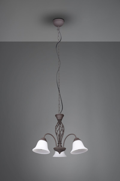 Lampa wisząca patynowana miedź-biała RUSTICA 3xE14x40W Trio