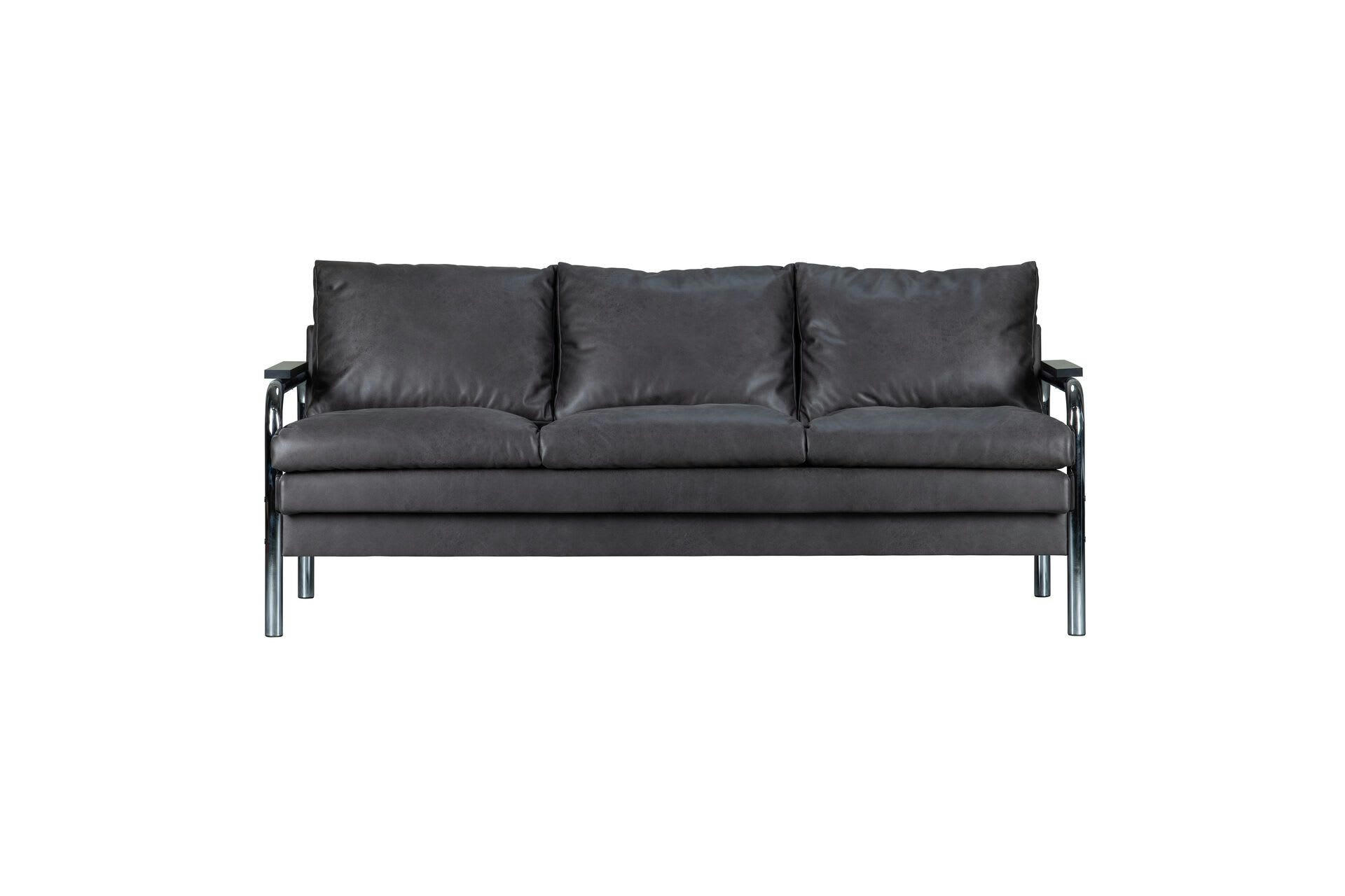 FINCA - Canapé 3 places en tissu gris