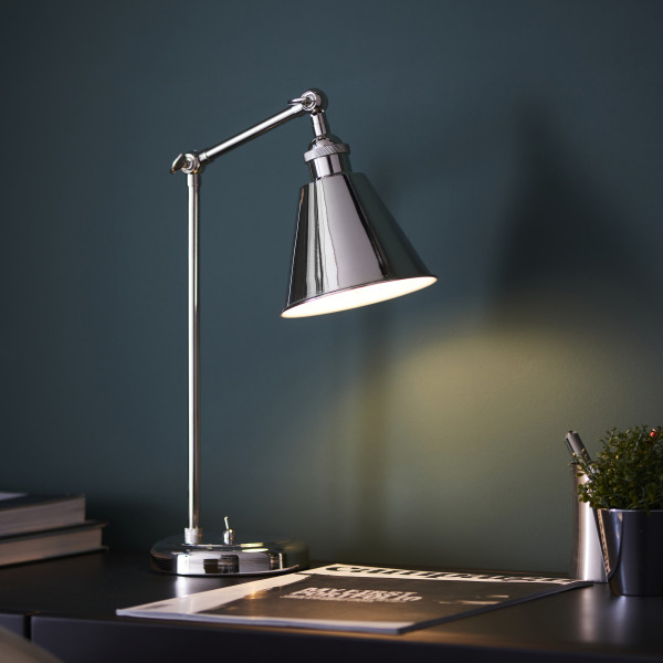 Lampka biurkowa HAL niklowy 1xE14x15W wym:55,5x14x36cm IP20 Endon