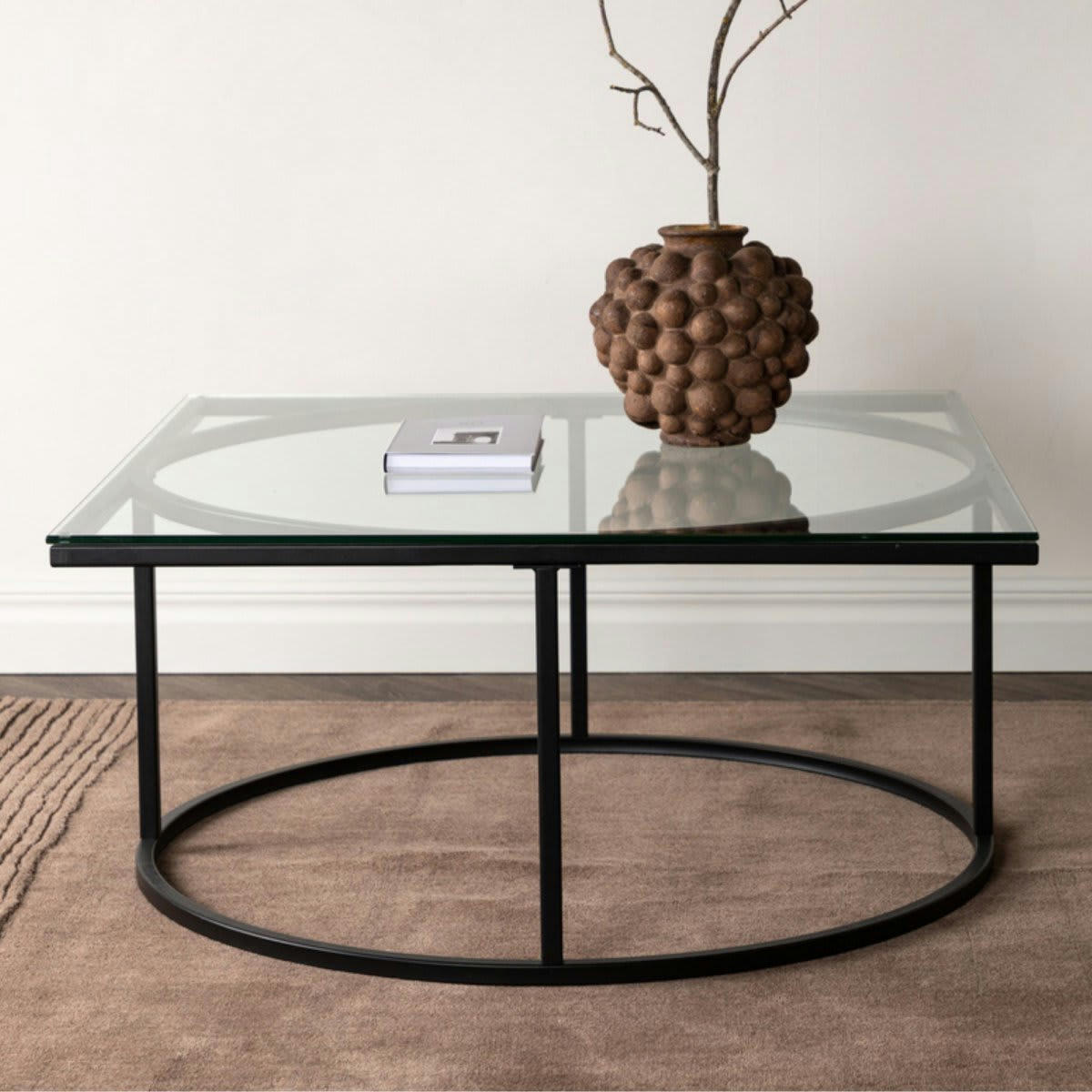 SKAI - Table basse design en verre 90x90cm