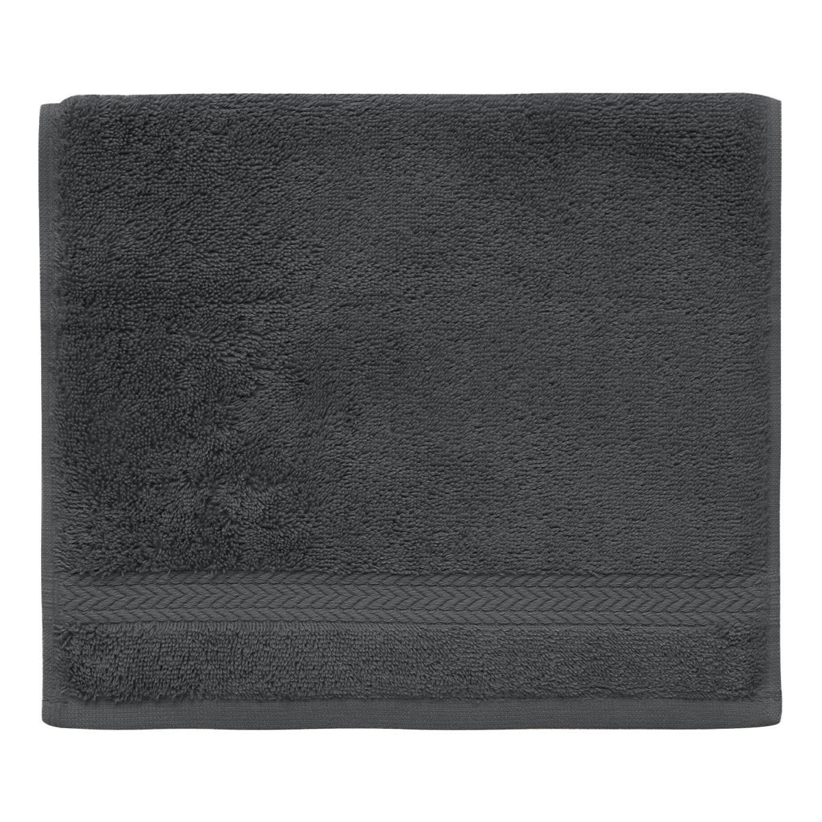 LUXURY - Lot de 3 serviettes invité 550gr/m²  ardoise 30x50 cm