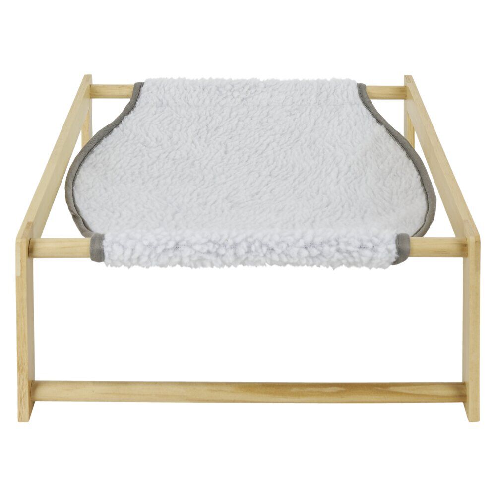 Lit hamac pour animaux en pin et polyester beige/gris - 37x39xH.15cm