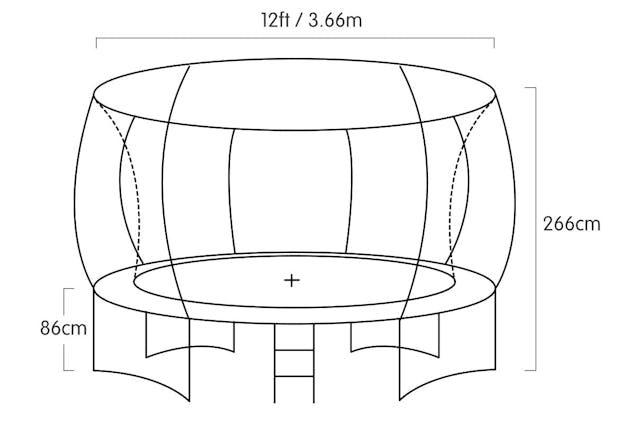 NNEDPE Kahuna Trampoline 12 ft withRoof-Purple