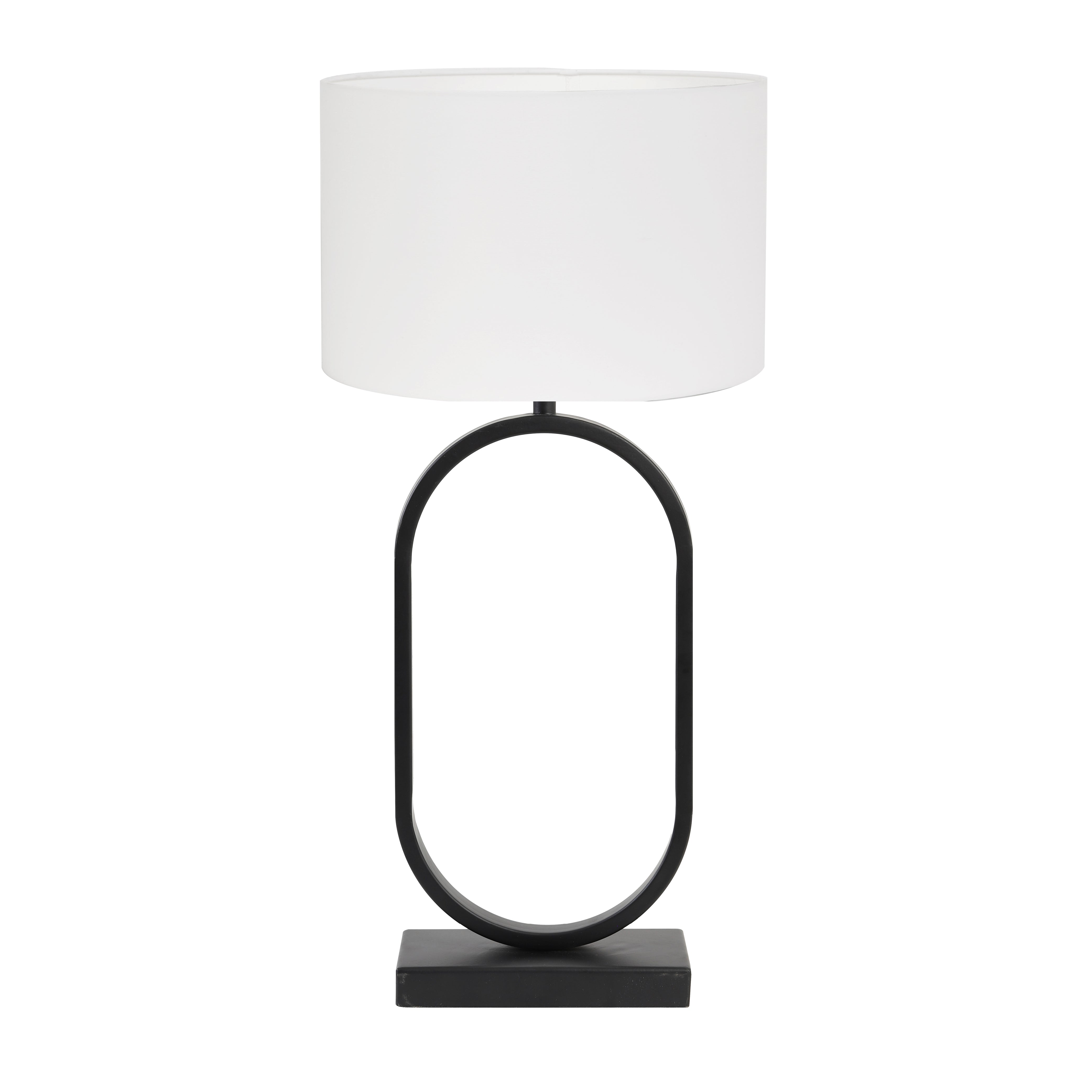 Light & Living tafellamp Jamiri/Polycotton - zwart, wit - 30x30x67cm