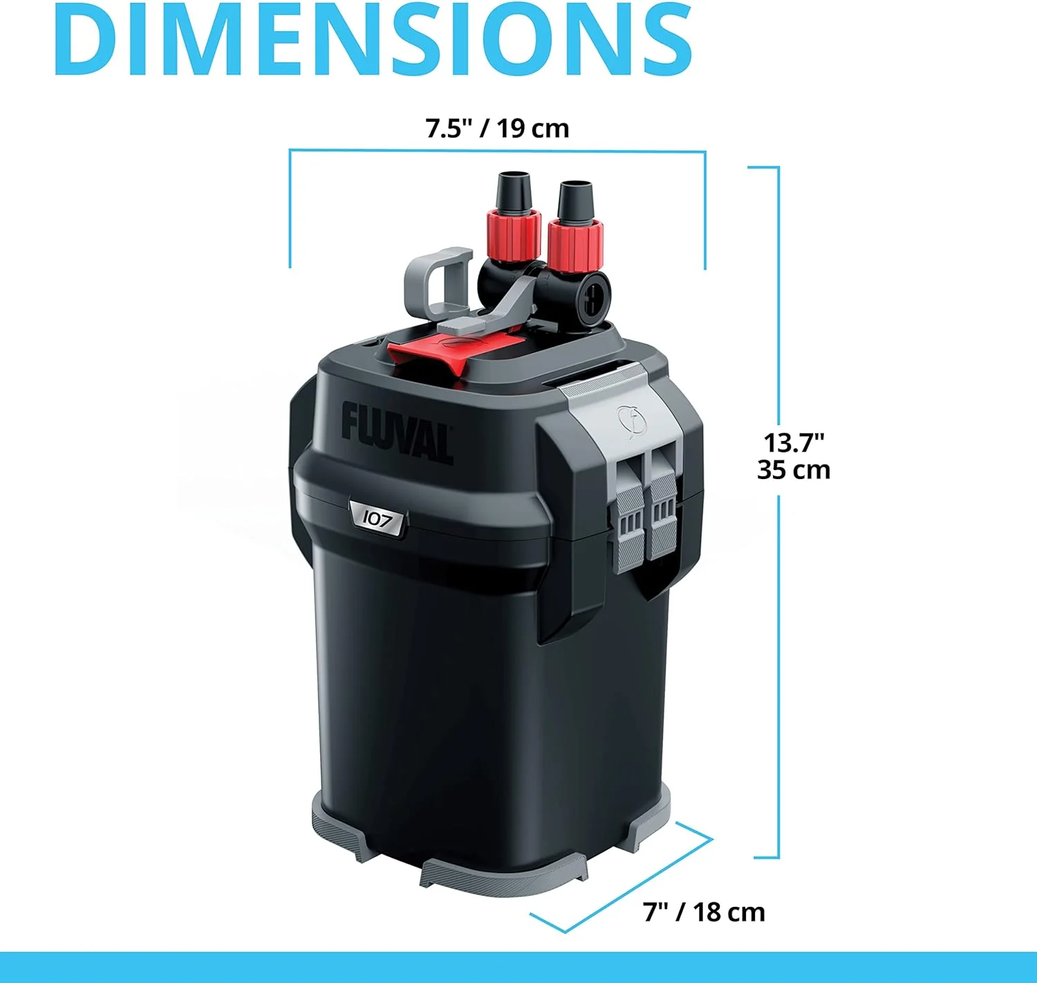 Fluval 407 Perfomance Canister Filter - for Aquariums Up to 100 Gallons - Aquarium Canister Filter(407)