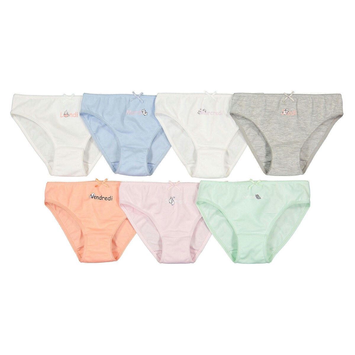 Lot de 7 culottes en coton jour de la semaine