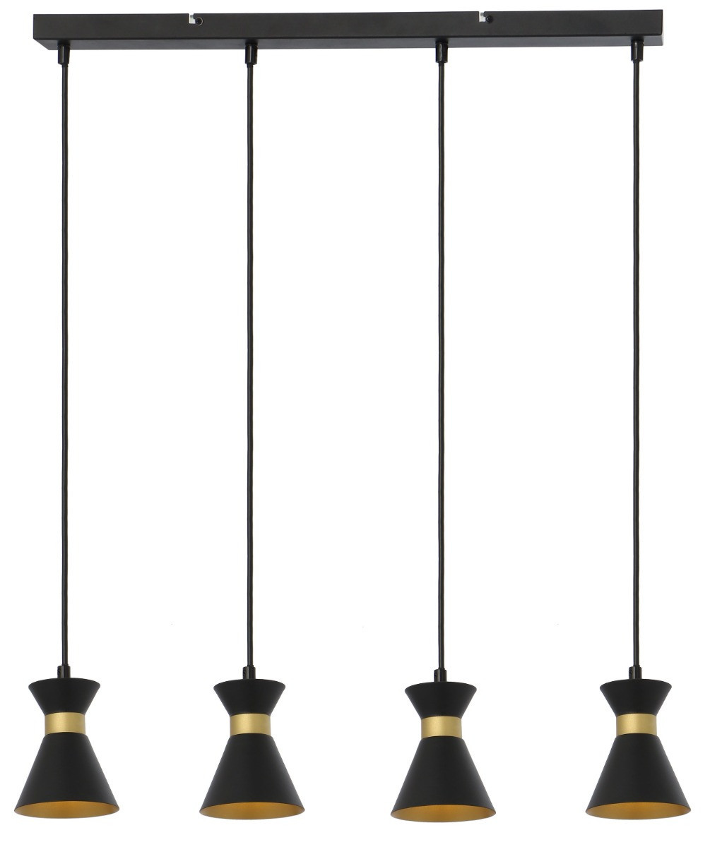 Lampa wisząca czarno-złota Breda 4xE14x40W wym: 120x62x10 cm Reality