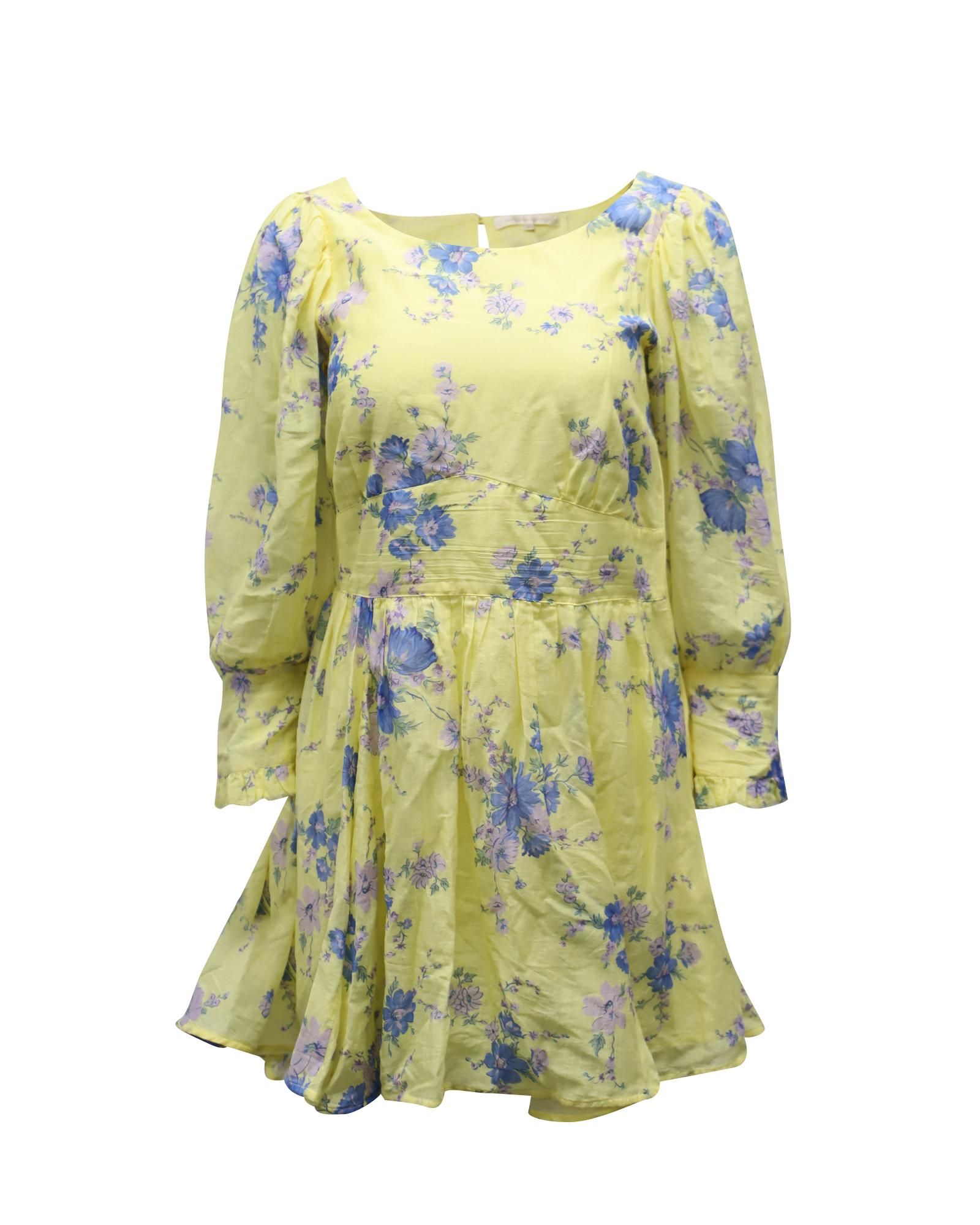 Love Shack Preloved Floral Print Mini Dress Wo - Yellow Print Mini Dresses