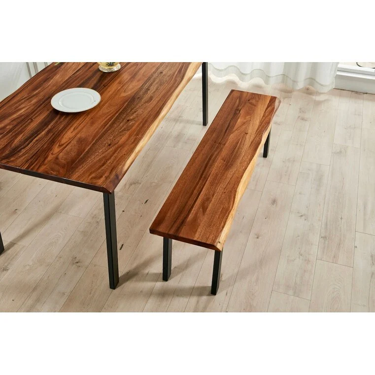 Entryway Bench - Live Edge Bench, Wood Bench, South American Walnut, Modern Bench, Foyer Bench with U Shaped Legs