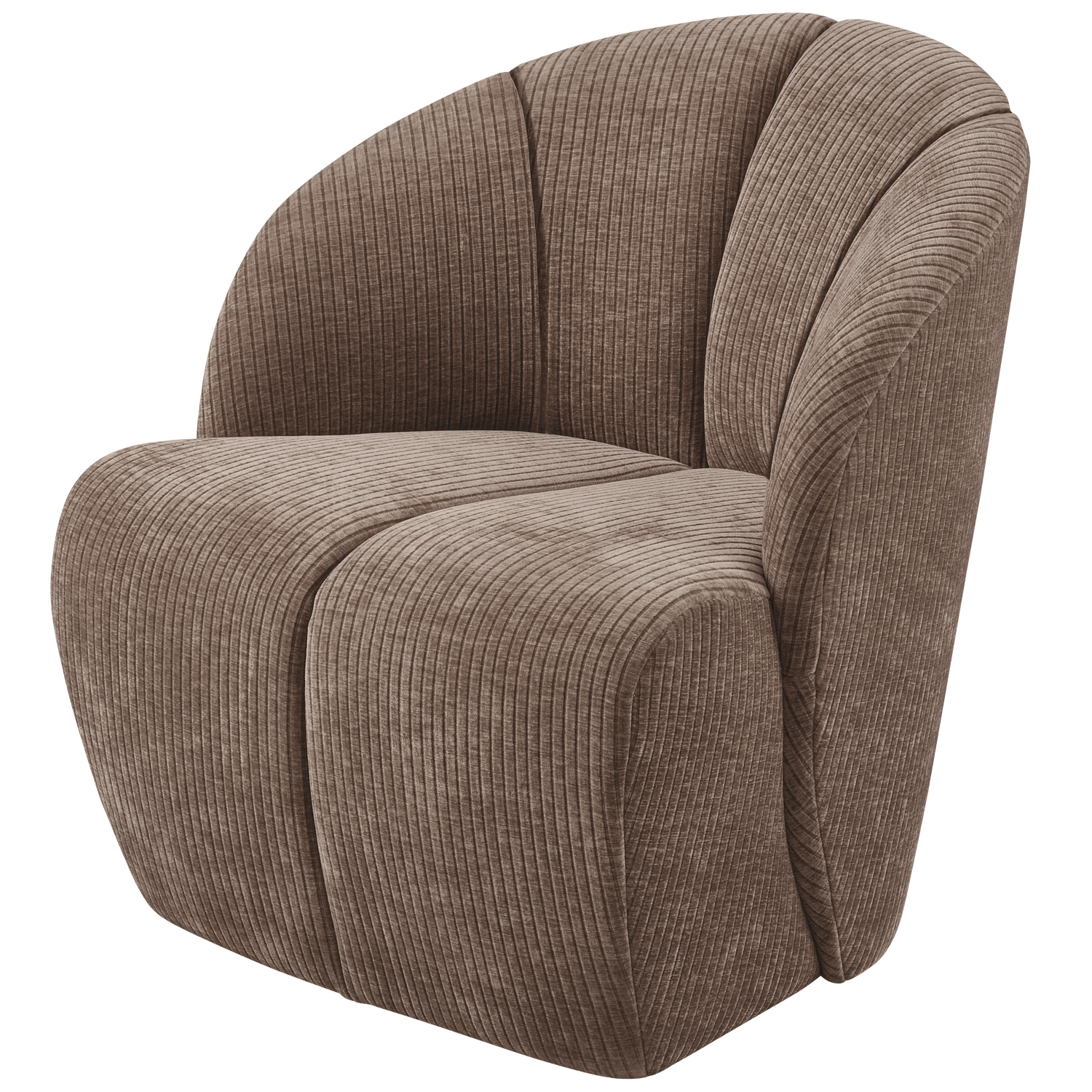 WOOOD Mojo Draaifauteuil - Ribstof - Donker Zand - 75x68x77