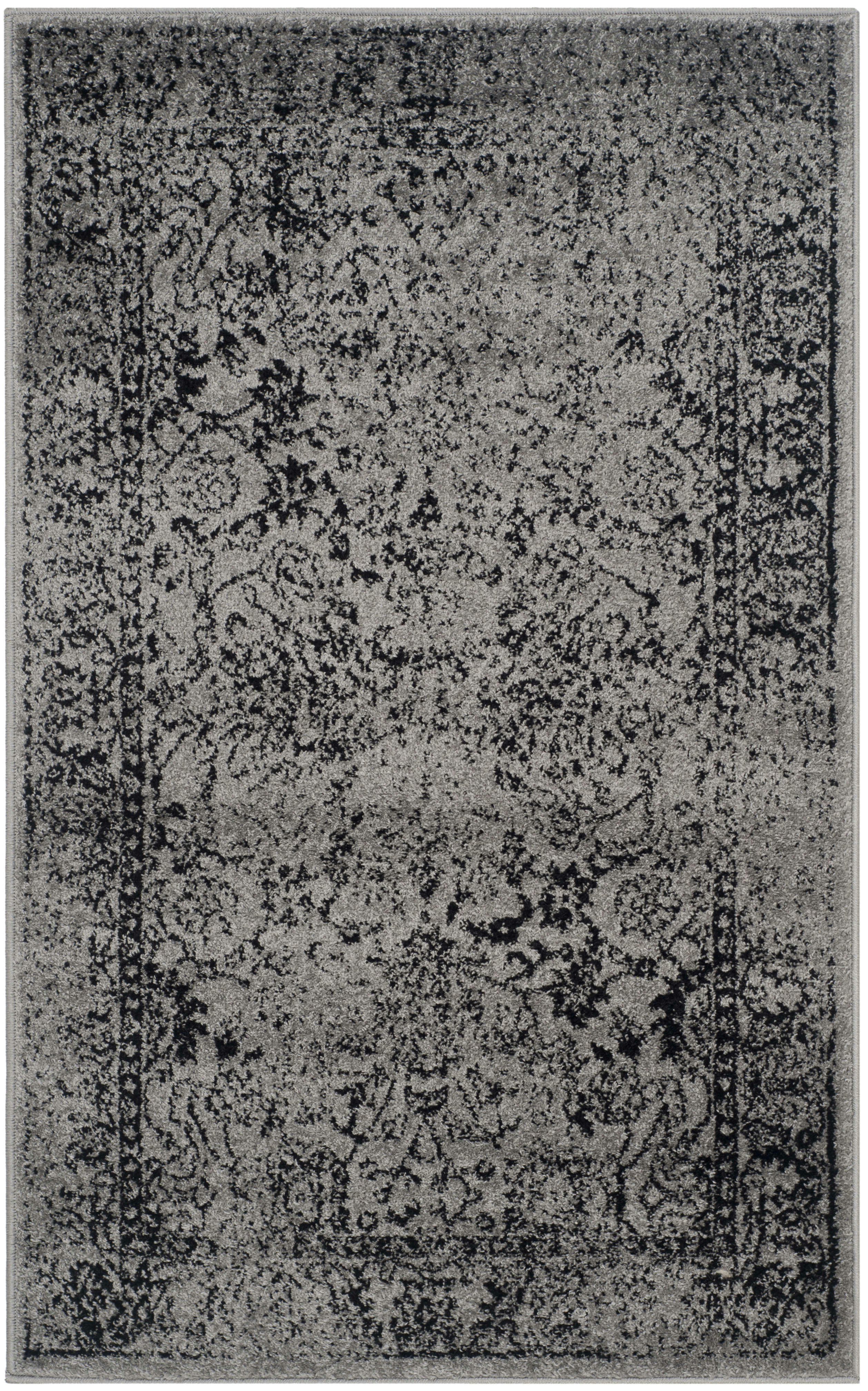 ADIRONDACK - Tapis de salon interieur en gris & noir, 91 x 152 cm