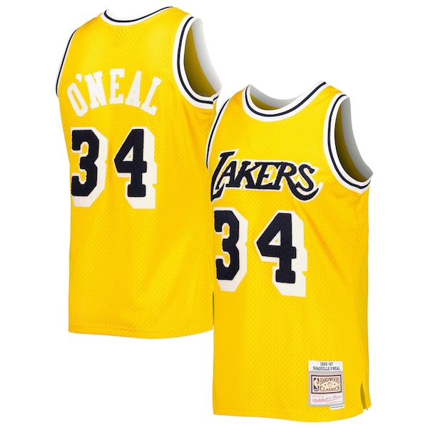 Shaquille O'Neal Los Angeles Lakers 1996/97 Hardwood Classics Off-Court Swingman Jersey - Yellow