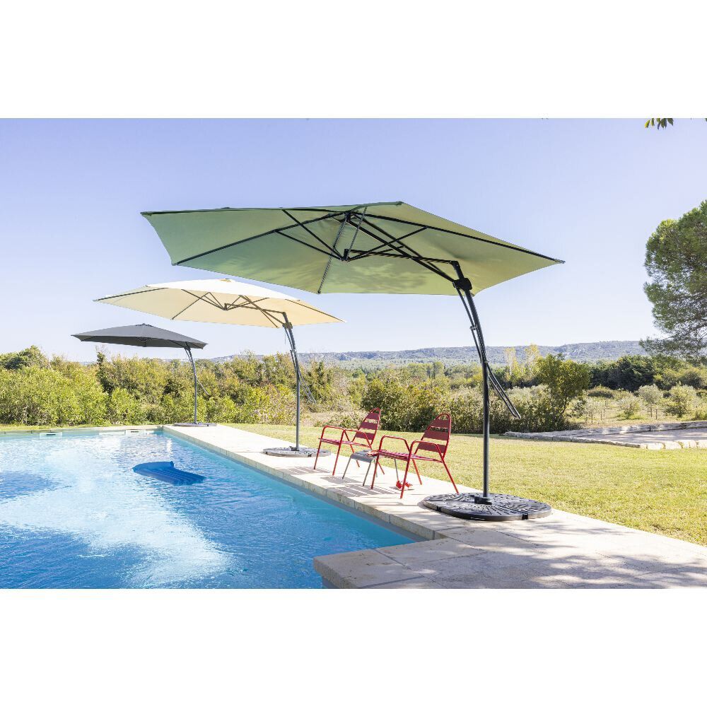 Parasol déporté Malaga Ø345xH245cm taupe