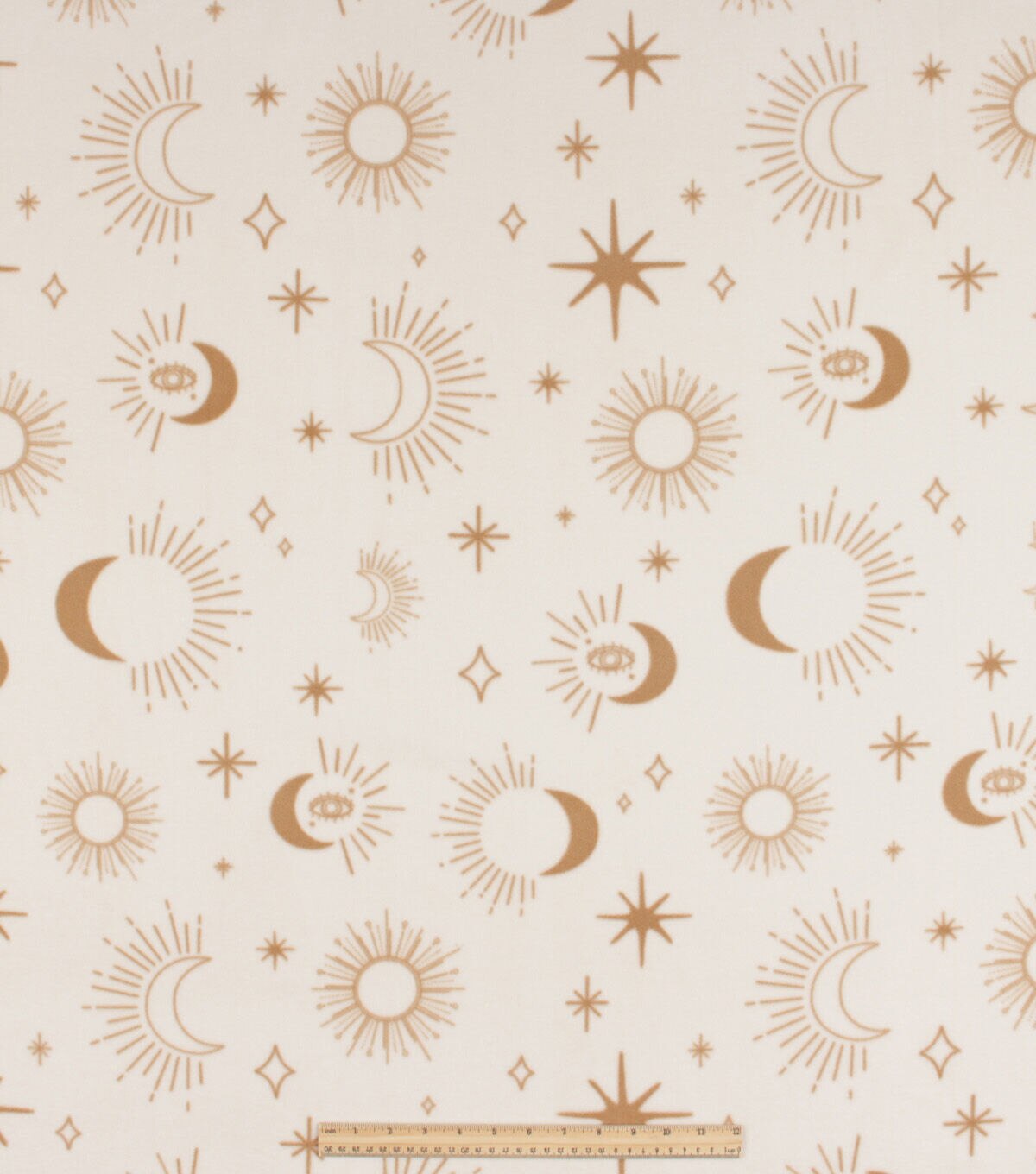 Sun & Moon on Ivory Anti Pill Fleece Fabric