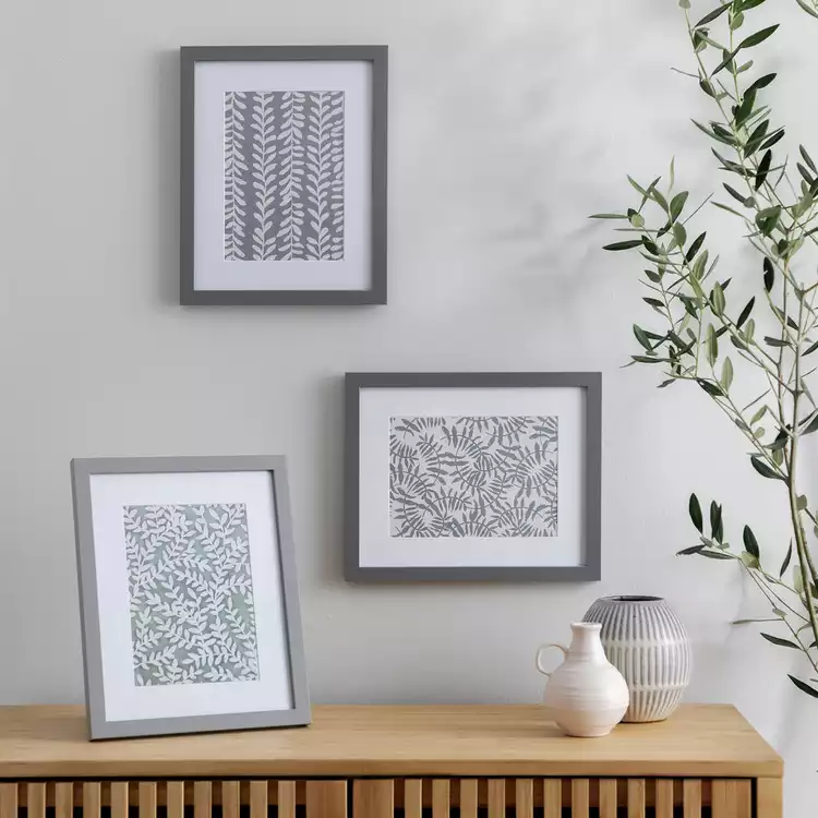 Habitat Grey Wooden 3 Pk Picture Frames - Mixed Sizes