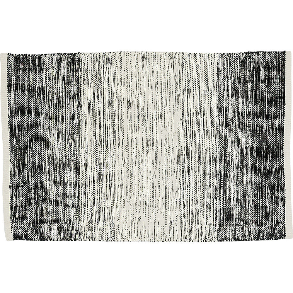 Tapis rectangulaire dégradé rayure blanche et noire