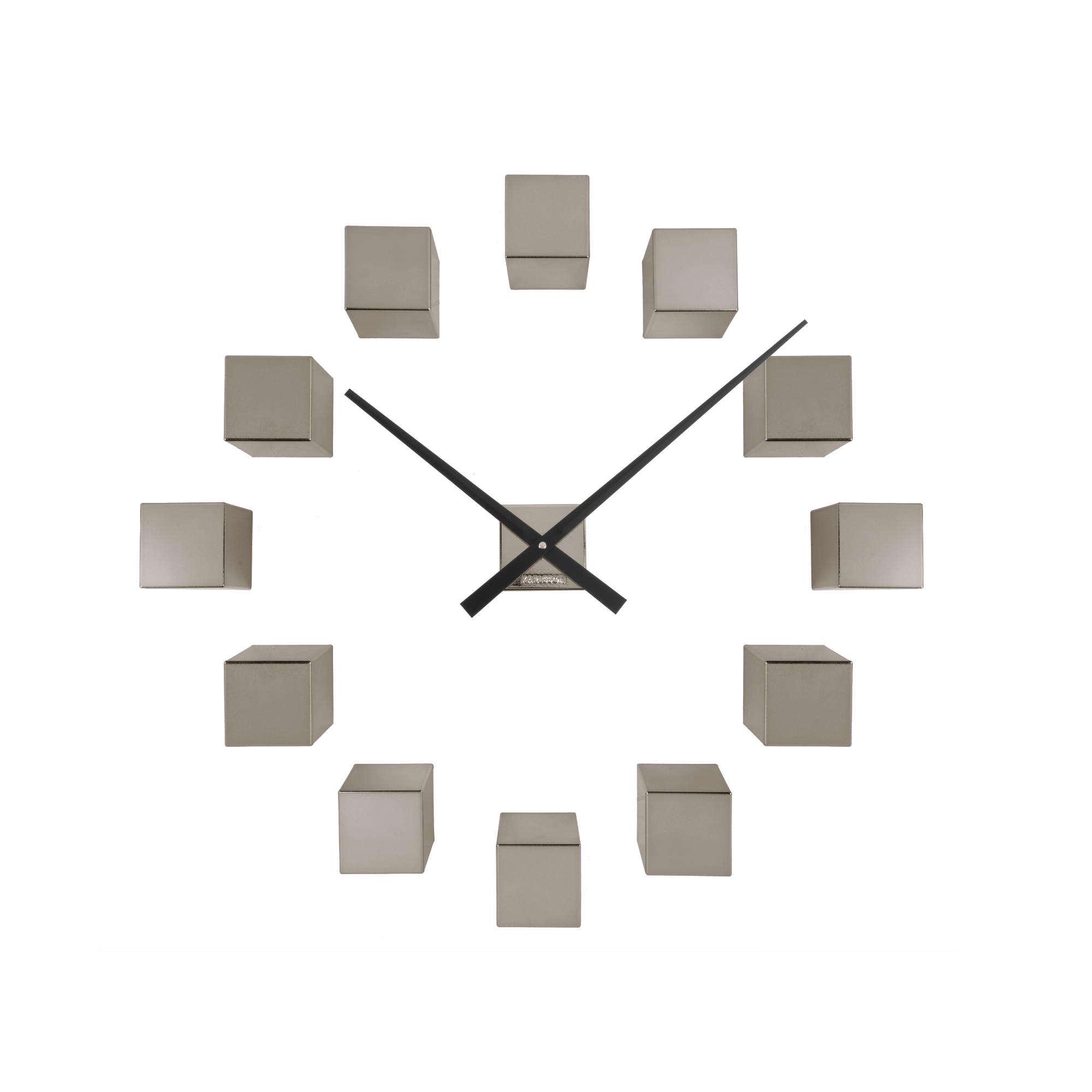 Karlsson wandklok DIY Cubic Metallic - grijs - Ø40cm