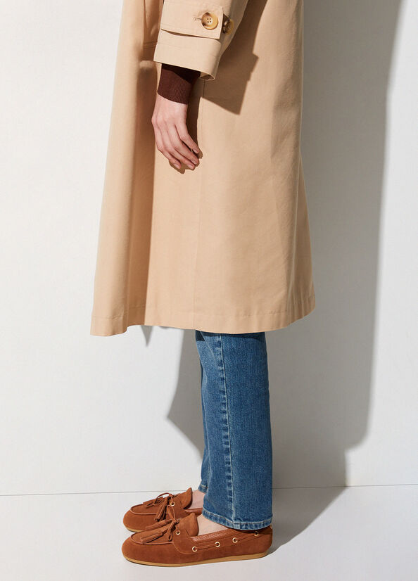 Mocassini in suede con nappine