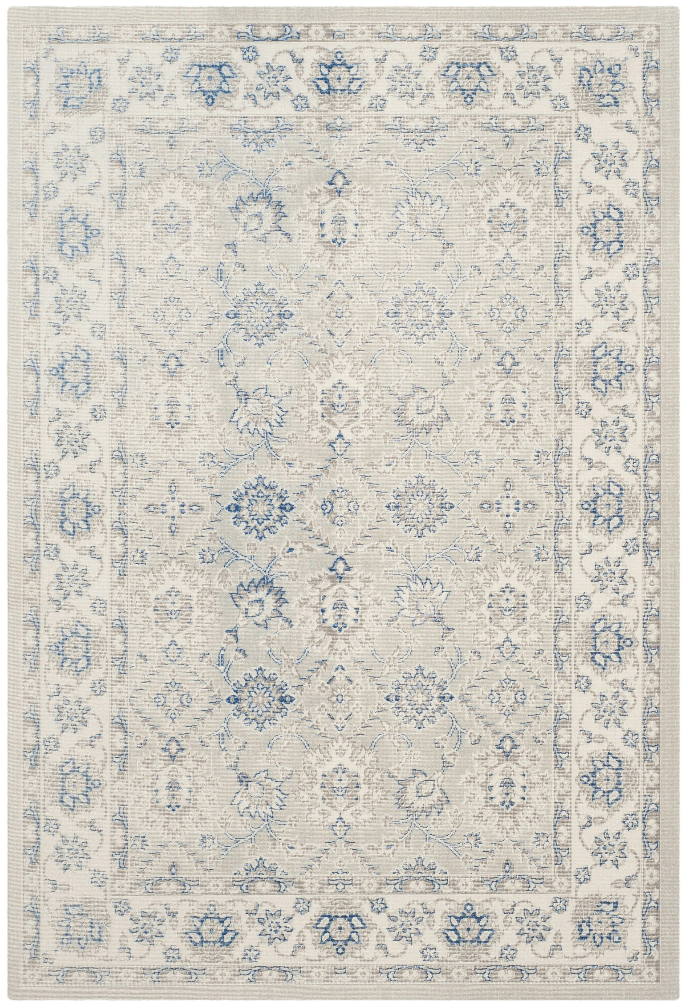 PATINA - Tapis de salon interieur en bleu clair & ivoire, 122 x 183 cm