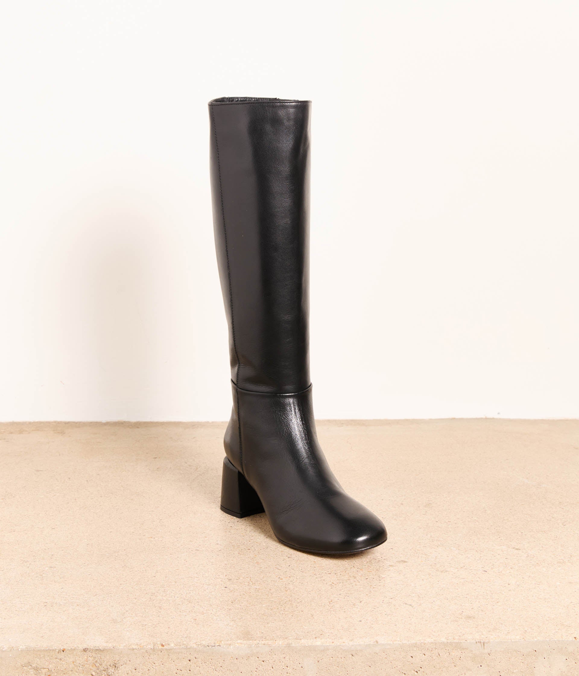 Bottes cuir noir Tina