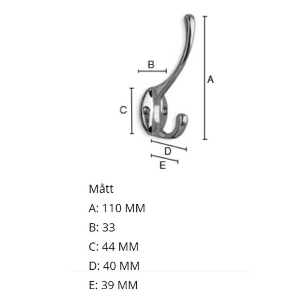 HATTEKROK BESLAGSBODEN 110MM HVIT