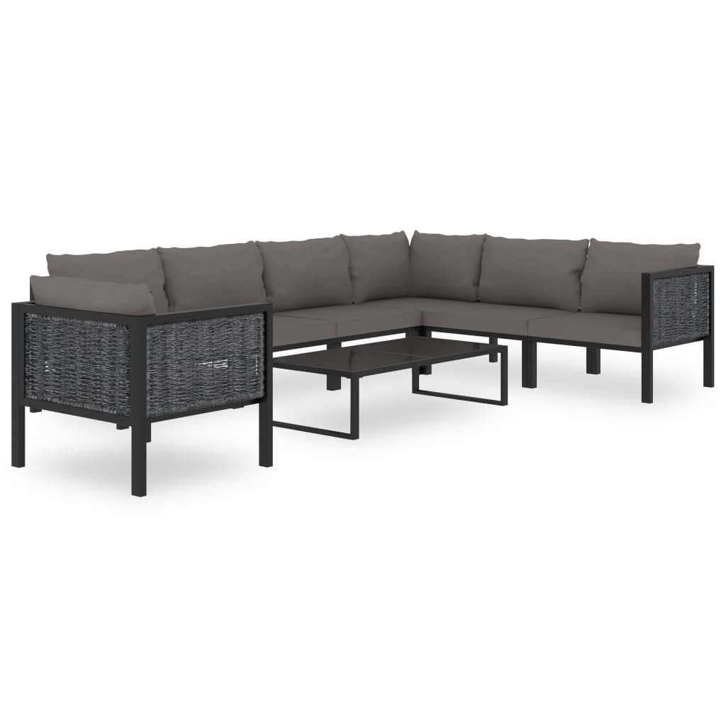 Meble ogrodowe Antracyt Technorattan 3x narożna   3x sofa środkowa