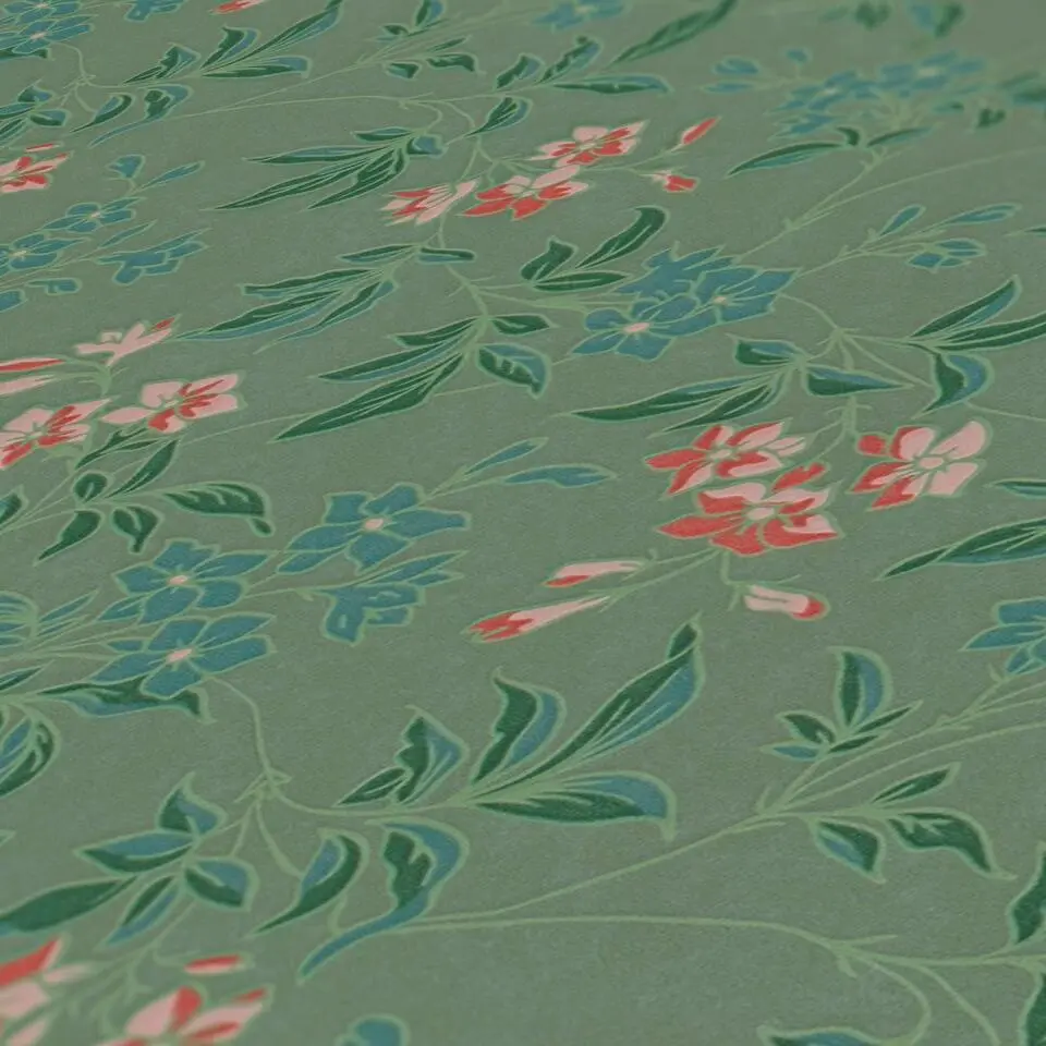 Livingwalls behang bloemmotief groen - 53 cm x 10.05 m