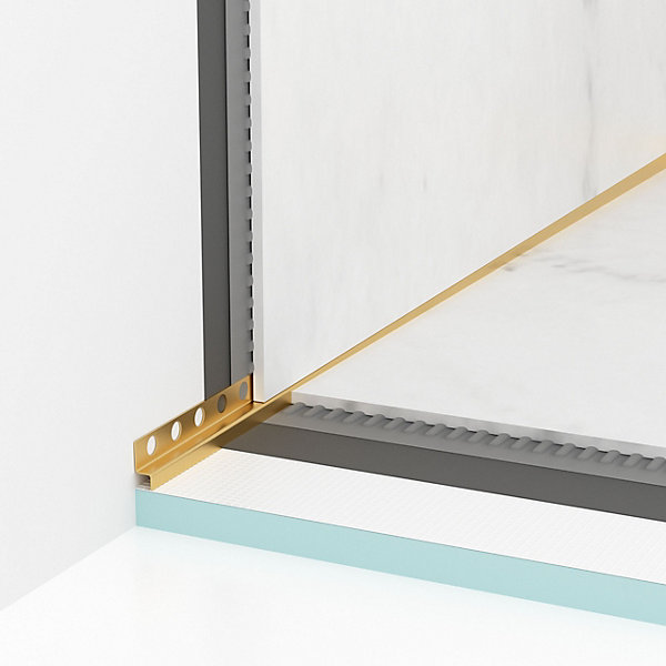 Balneo Profilé murale inclinée à gauche pour douche 120cm, acier inoxydable, finition gold, Pente de 1,5%