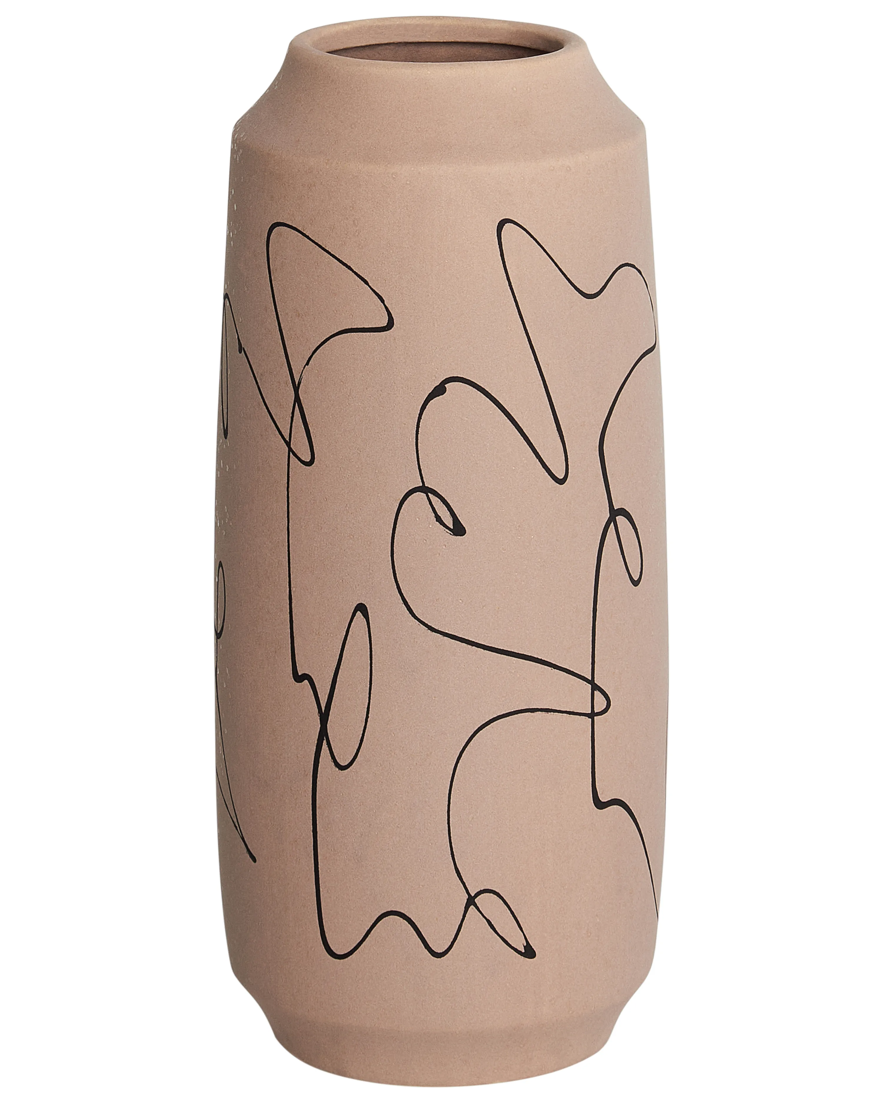Flower Vase SUNFISH Stoneware 33 cm Sand Beige