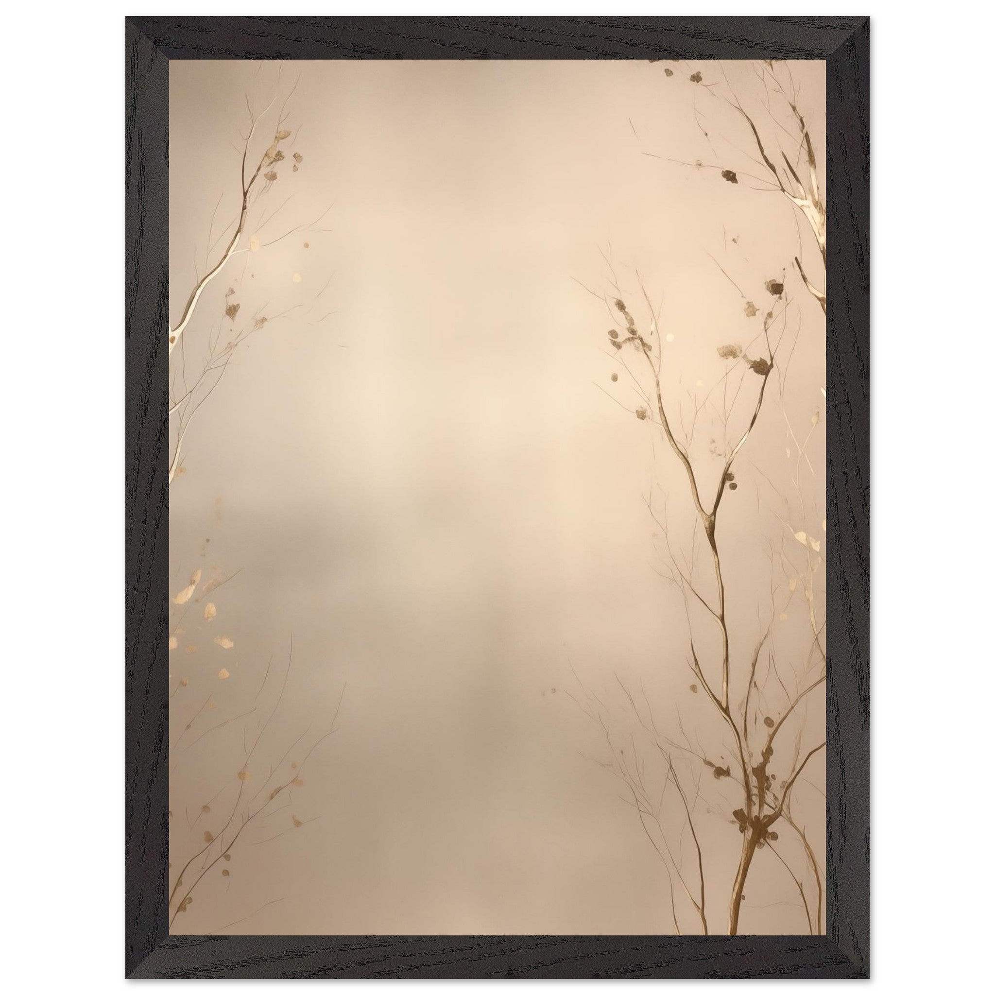 Artfulprints Poster met Lijst Abstract - Golden leafs  - 30x40 cm - Goud