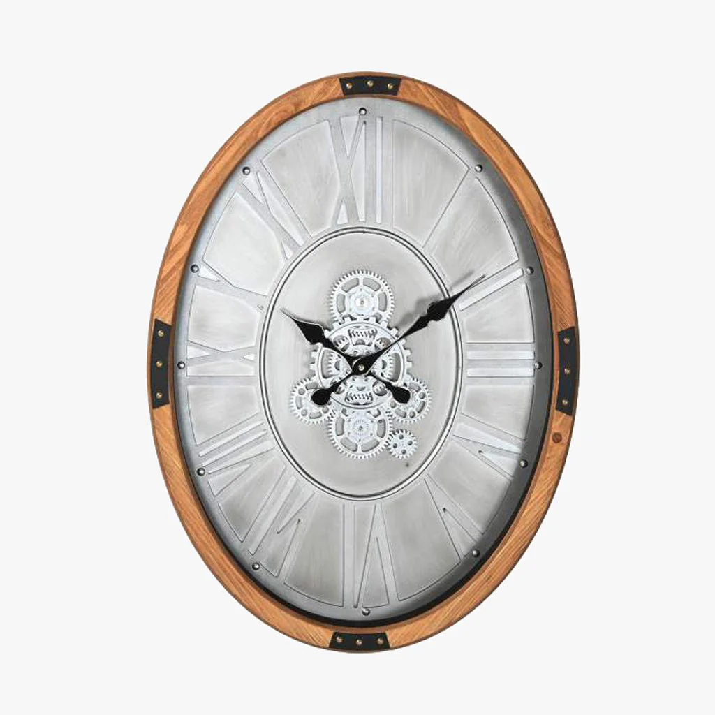 Relogio Oval Pinho 50x8x68