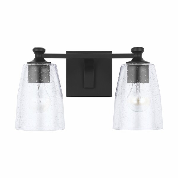 Myles 2-light Bath/ Vanity Fixture w/ Clear Seeded Glass
