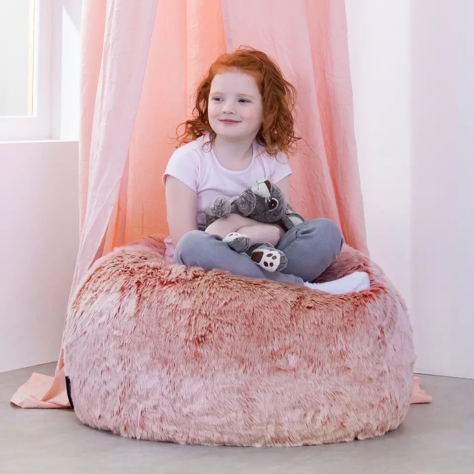 icon Kinderzitzakken - Zitzak van Imitatiebont - Rozerood