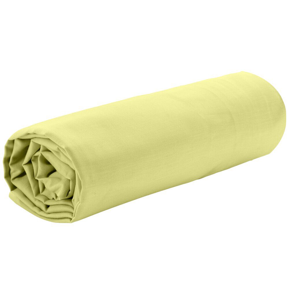 Drap housse 90x200cm 1 personne jaune