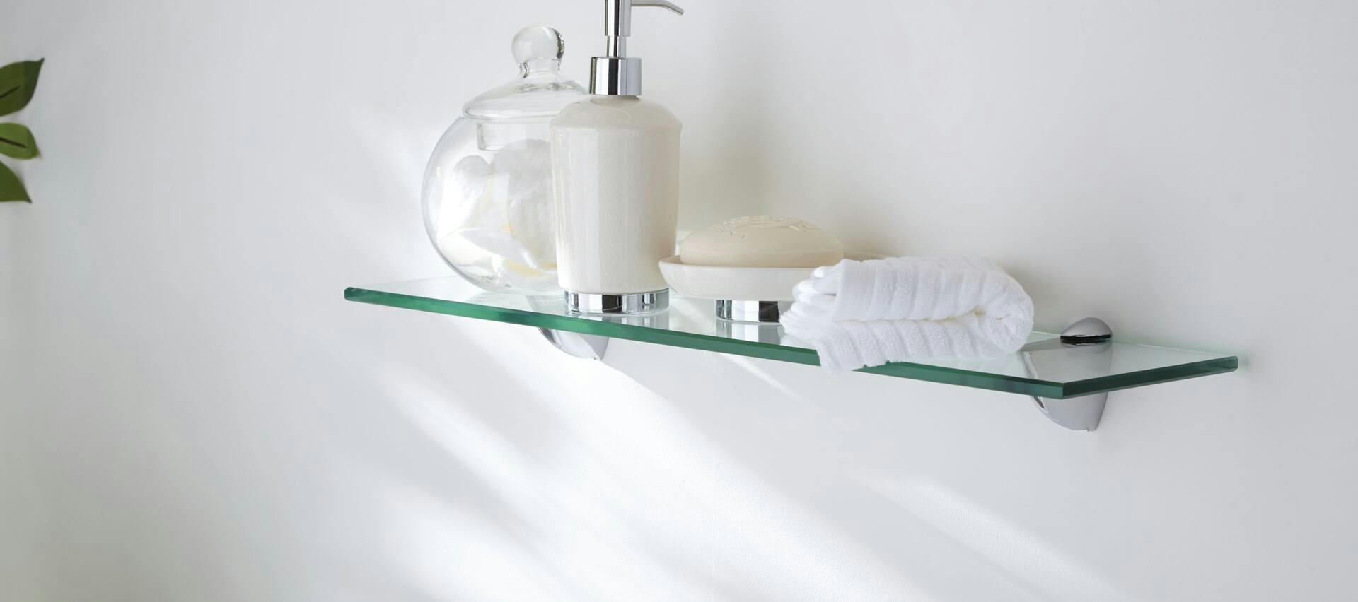 CANVAS Serene Glass Floating Wall Shelf, 24-in