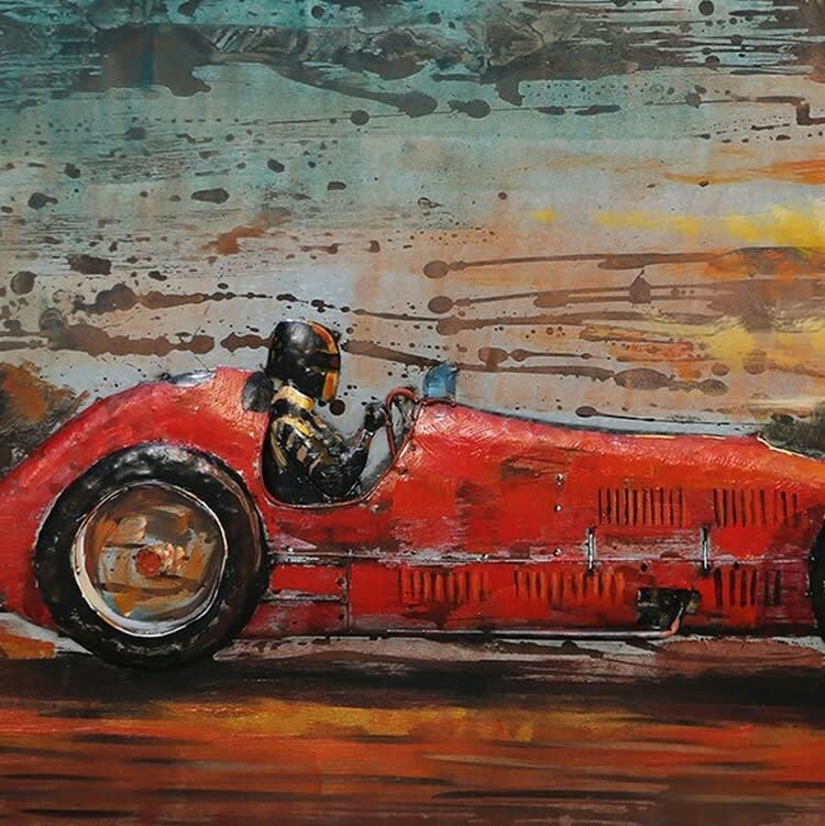 MÉTAL BRASS - Tableau relief en métal ferrari d50/801 120x80