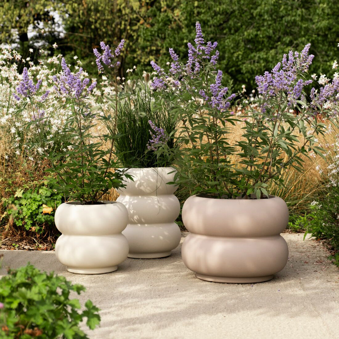 Elho Amber Roll Low 60 - Balanced beige - Ø 60 x H 46 cm - Binnen en B