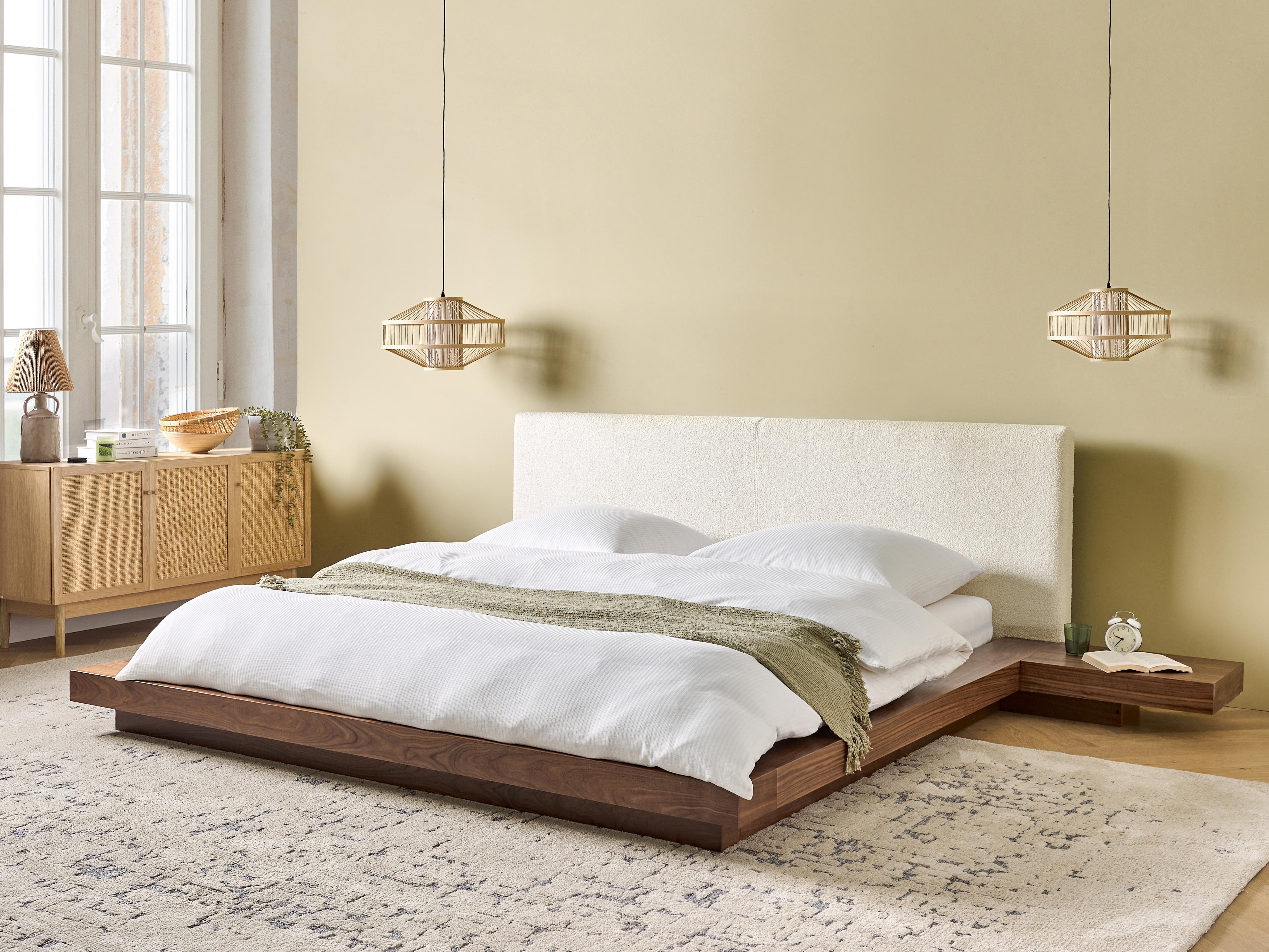 Bed Boucle ZEN 180 x 200 cm (EU Super King) Brown Ash Wood