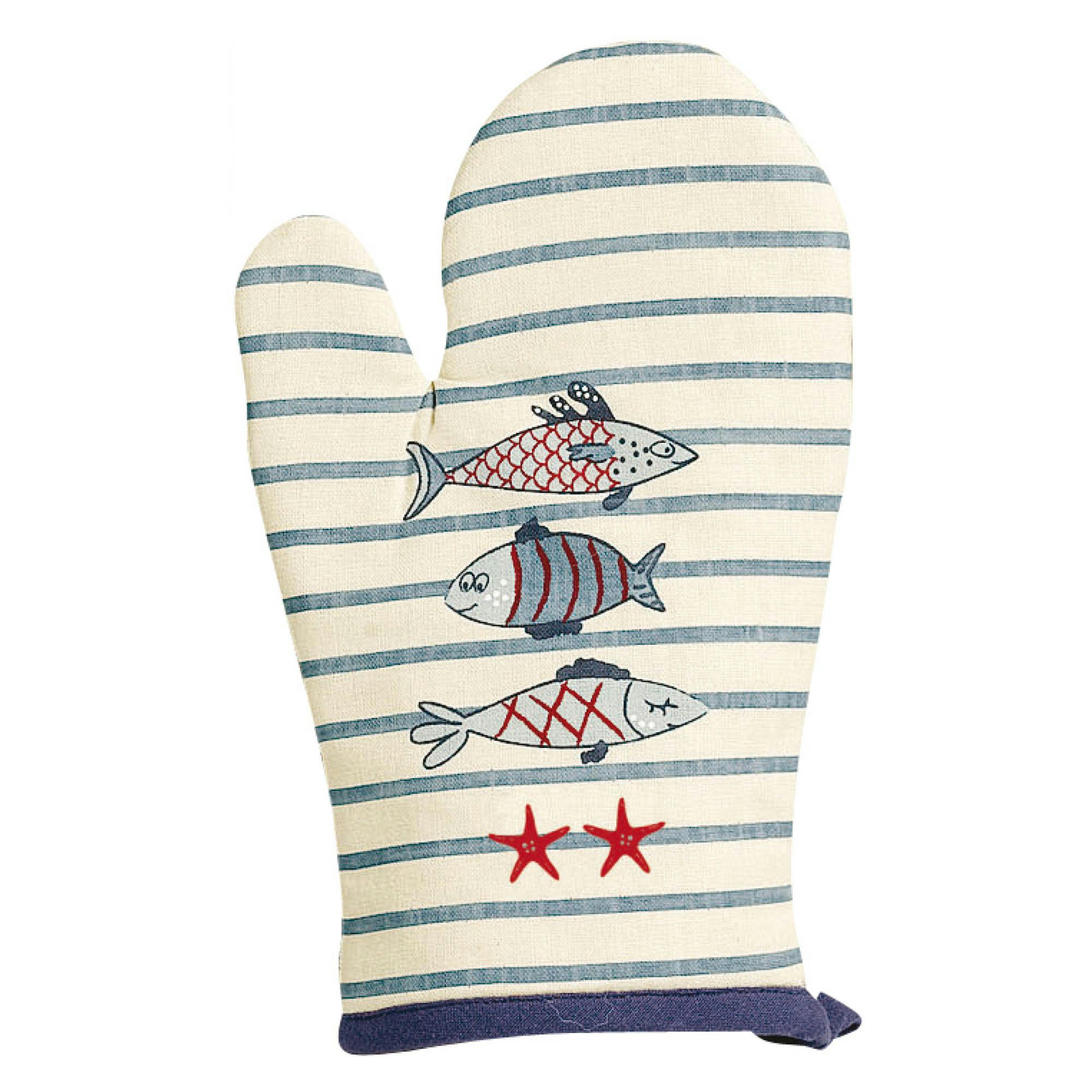 NEW PESK - Gant de cuisine  en coton bleu 18 x 28